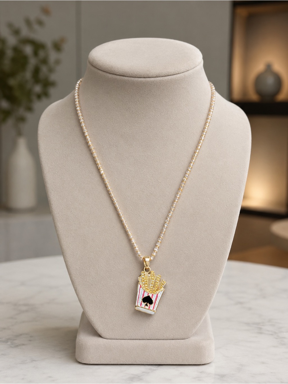 Kate Spade x Target French Fry Charm Tennis Necklace